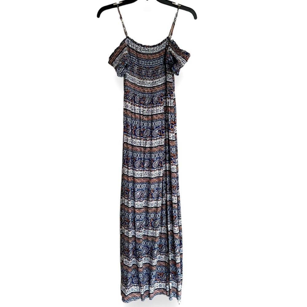 EUC | Magnolia Skye | MultiPrint Maxi Dress w Straps & Off-The-Shoulder | Size M
